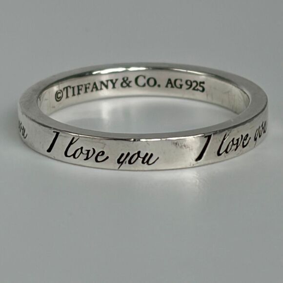 Tiffany Retired Notes "I Love You" Ring - Sterling Silver - Size 6.75 - Picture 12 of 16